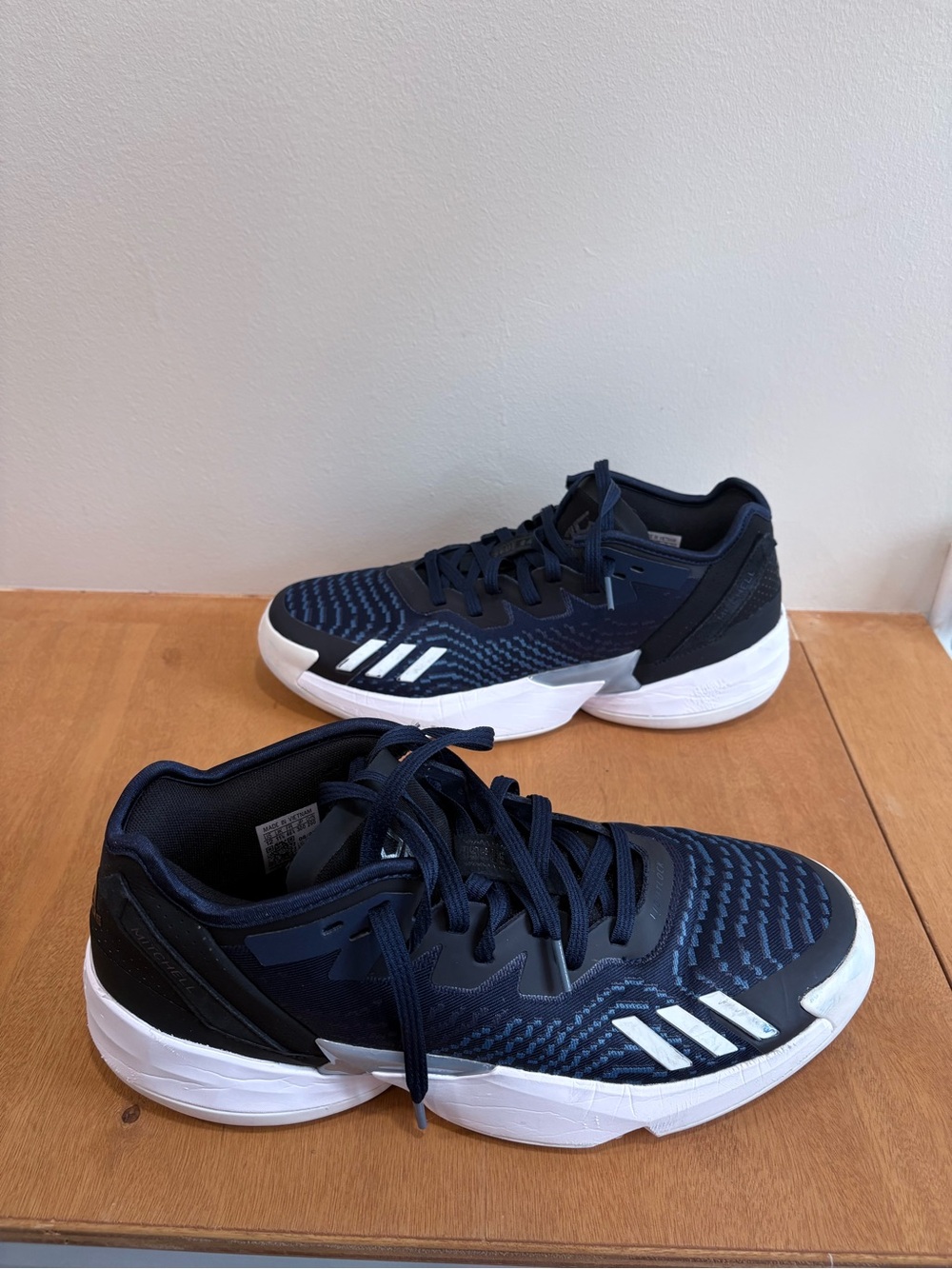 adidas Navy Blue and White Performance Sneakers